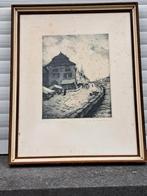 eau forte epreuve d artiste liege signe van den bossche, Antiquités & Art, Enlèvement ou Envoi