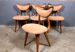 Vintage stoelen 4 Mid Century, Ophalen, Gebruikt, Stof