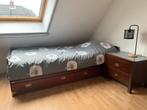 Lit style bateau + table de chevet, Maison & Meubles, Chambre à coucher | Lits, Brun, 90 cm, Bois, Enlèvement