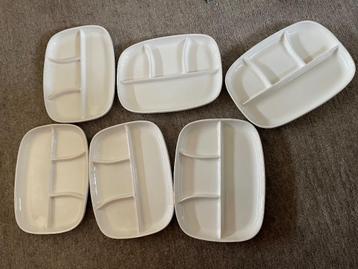 6 mooie witte fondueborden beschikbaar voor biedingen