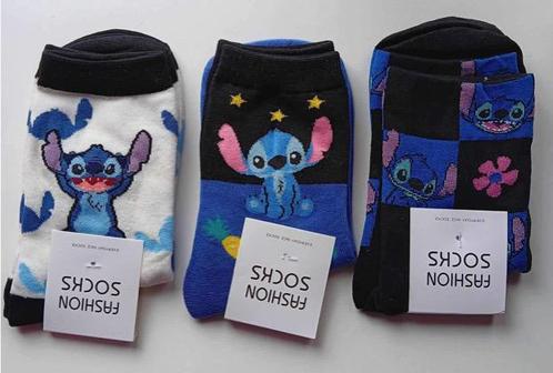 3 paires de chaussettes Stitch 34 à 40 en coton neuves, Kinderen en Baby's, Kinderkleding | Schoenen en Sokken, Nieuw