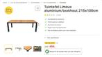 Tuintafel+beschermhoes,passende stoelen+kussens, Tuin en Terras, Tuintafels, Ophalen, Zo goed als nieuw, Rechthoekig, Teakhout