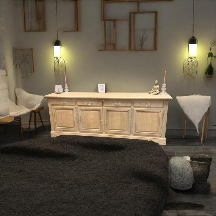 Prachtig dressoir in ruw eikenhout met aerogumm, Huis en Inrichting, Kasten | Dressoirs, Zo goed als nieuw, Eikenhout, Ophalen