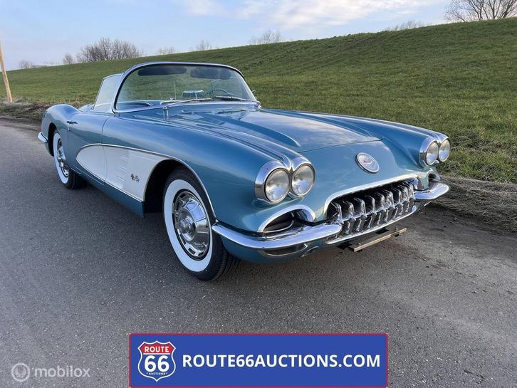 Chevrolet Corvette C1 Cabriolet | 1960 | Route 66 Auctions, Auto's, Oldtimers, Bedrijf, Te koop, Chevrolet, Benzine, Overige carrosserie