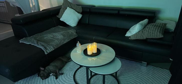 Canapé, Huis en Inrichting, Zetels | Zetels, Gebruikt, Hoekbank, Vierpersoons of meer, 250 tot 300 cm, 75 tot 100 cm, Kunststof