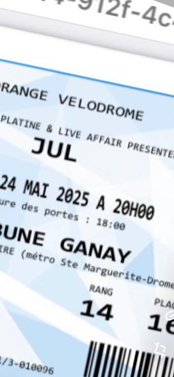 2 places carré or, Tickets & Billets