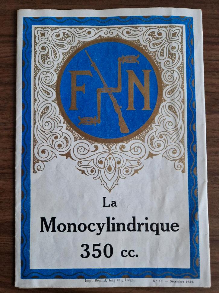 FN folder van december 1924, Motos, Modes d'emploi & Notices d'utilisation, Enlèvement ou Envoi