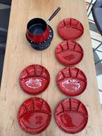 Fonduestel (Pan + 6 Keramieken Borden), Enlèvement, Utilisé, Brûleur, Service à fondue