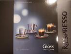Set Nespresso Glass Collection 2xEspresso 2xLungo 4x saucers, Glas of Glazen, Nieuw, Ophalen of Verzenden, Glas