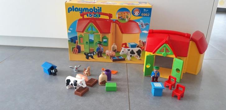 Playmobil 1-2-3 meeneemboerderij met dieren, Kinderen en Baby's, Speelgoed | Playmobil, Zo goed als nieuw, Complete set, Ophalen of Verzenden