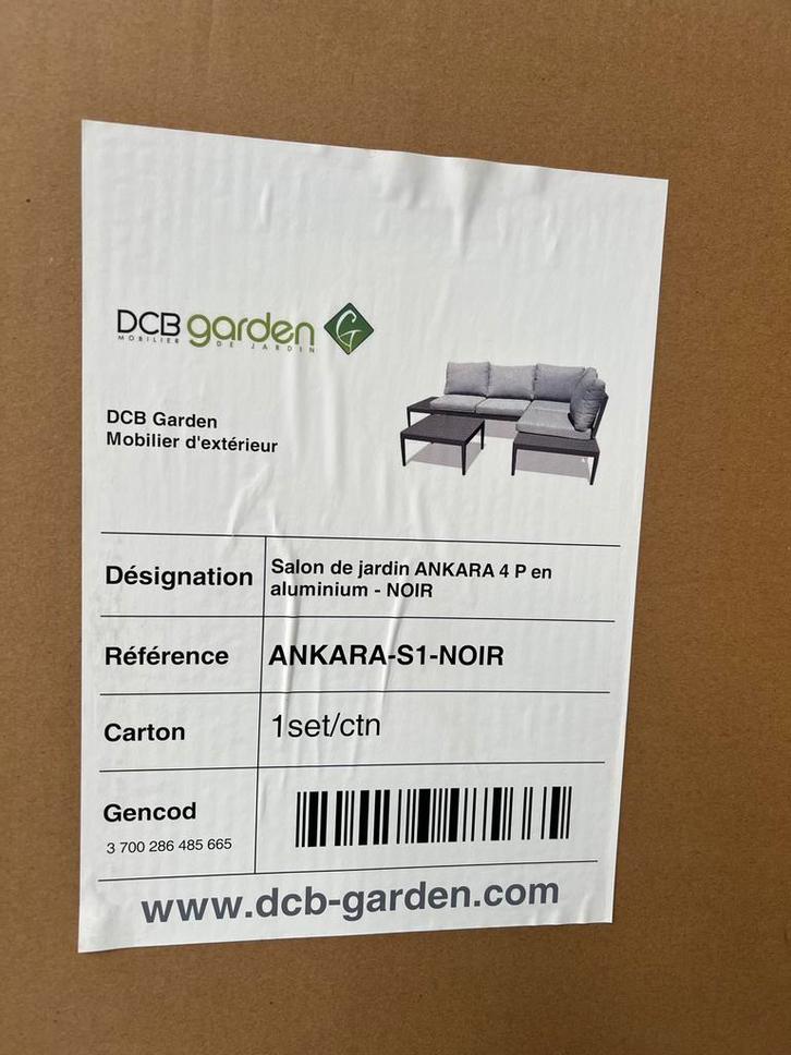 Ankara 4-zits hoektuinmeubilair - Zwart aluminium, Tuin en Terras, Tuinbanken, Nieuw, Aluminium, Ophalen