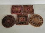 Lot van 5 vintage Raffia onderleggers, Ophalen of Verzenden