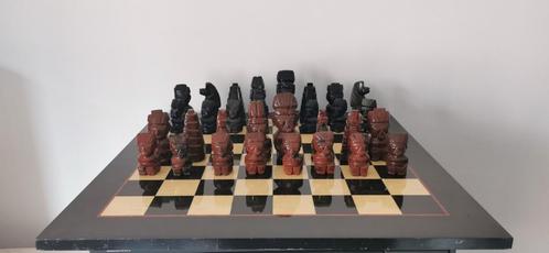 Grand jeu d'échecs (Maya) en obsidienne dorée et acajou, Collections, Minéraux & Fossiles, Enlèvement