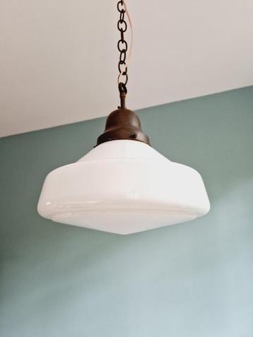 Philips Art Deco-hanglamp in witte opaline, 1920-30 