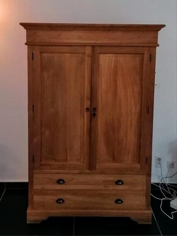 Teak tv-kast voor max. 43" tv met omslagdeuren, Enlèvement, Comme neuf