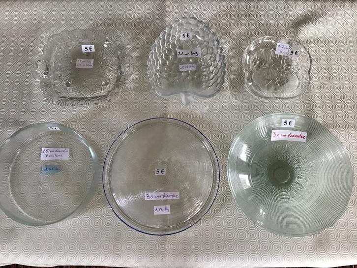 6 mooie glazen schalen aan 5 euro per schaal, Huis en Inrichting, Keuken | Servies, Zo goed als nieuw, Ophalen of Verzenden