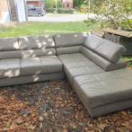 Lederen hoeksalon met poef, Huis en Inrichting, Ophalen of Verzenden