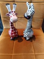 HOUTEN GIRAF EN ZEBRA, Ophalen of Verzenden, Zo goed als nieuw