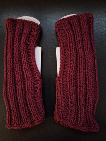 Vingerloze handschoenen gebreid bordeau  beschikbaar voor biedingen