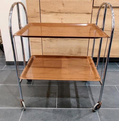 VINTAGE DESIGN / Inklapbare serveerwagen/theetafel, Huis en Inrichting, Woonaccessoires | Etagères, Gebruikt, Ophalen