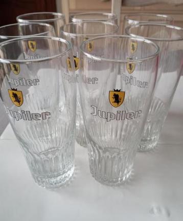 BIERGLAZEN JUPILER geel logo 8 stuks beschikbaar voor biedingen