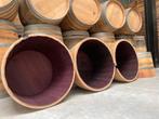 Halve Wijnvaten van 225L / Bloembak / Vijver vanaf 65€, Ophalen, Gebruikt, Rond, 60 tot 100 cm