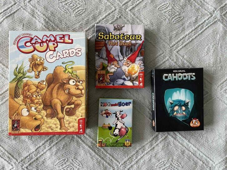 Camel Up Cards, Saboteur Duel, Cahoots, Koe zoekt Boer, Hobby en Vrije tijd, Gezelschapsspellen | Bordspellen, Gebruikt, Ophalen of Verzenden
