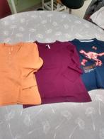 5A Lot 3 t-shirts ML violet, orange, marine, Enlèvement ou Envoi