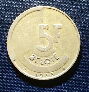 5 frank 1986 VL - Boudewijn I (variant: B vol) beschikbaar voor biedingen