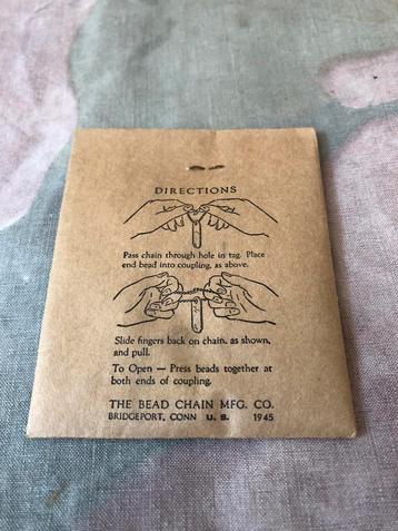 us army ww2 identification tag necklace beschikbaar voor biedingen
