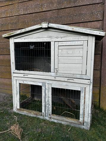 Konijnenhok dubbel, Ophalen, Gebruikt, 60 tot 90 cm, Cavia