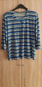 Blauw-groen-wit-zwarte bloes van Mer & Sud, Kleding | Dames, Maat 42/44 (L), Verzenden, Blauw, Gedragen