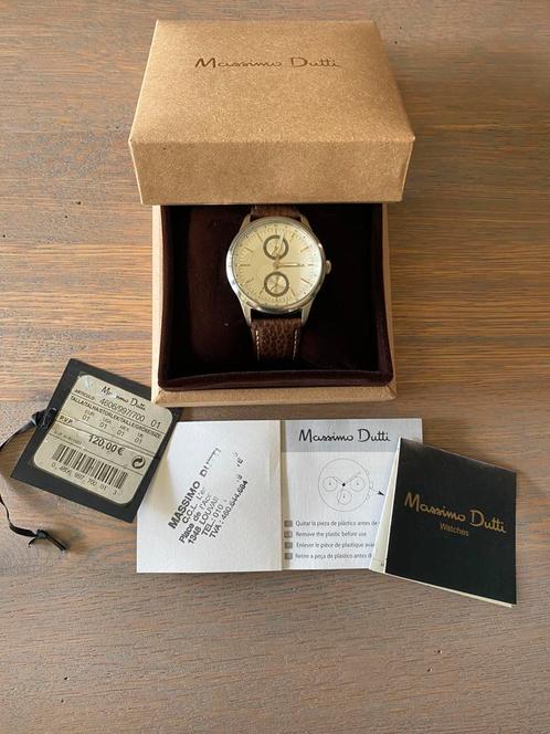 Montre Massimo Dutti, Handtassen en Accessoires, Horloges | Dames, Zo goed als nieuw, Polshorloge, Leer, Ophalen