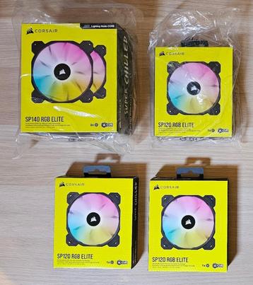 4 Corsair Fans - 1x SP140 RGB Elite - 3x SP120 RGB Elite beschikbaar voor biedingen