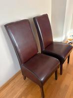 Chaises de salle à manger en cuir marron, ensemble de 4, Maison & Meubles, Chaises, Enlèvement, Brun