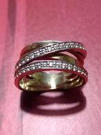 Prachtige geel- en witgouden ring met stenen, Handtassen en Accessoires, Ringen, 20 of groter, Geel, Nieuw, Ophalen of Verzenden
