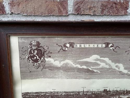 Panoramisch uitzicht over Brussel - Rombout Van Den Hoeye, Antiek en Kunst, Kunst | Etsen en Gravures, Ophalen of Verzenden