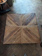 Salontafel teak 100 X 100, Huis en Inrichting, Tafels | Salontafels, Ophalen, Gebruikt, Vierkant, Metaal