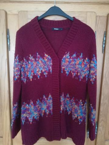 Cardigan rouge vin de Desigual, Comme neuf, Enlèvement, Desigual, Taille 42/44 (L)
