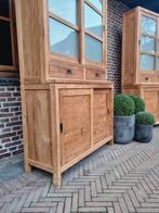 Teak buffetkast/vitrinekast GRATIS LEVERING, Huis en Inrichting, Kasten | Buffetkasten, Ophalen, 200 cm of meer, Teakhout, Indonesia