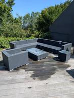 Complete wicker lounge set – hoekbank, fauteuil en tafels, Ophalen, Gebruikt, Eettafel, Loungeset