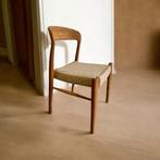 Massief houten stoel met gewoven zitting & armleuning, Antiek en Kunst, Ophalen