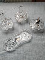 Coffret parfum cristal 4 pièces, Antiquités & Art, Enlèvement ou Envoi