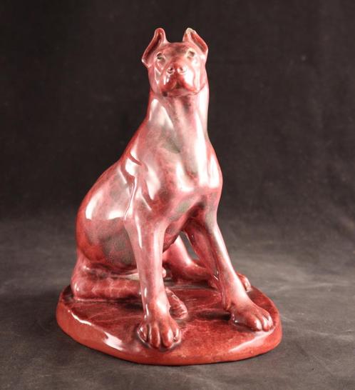 Antiek keramiek beeld van een hond, Antiek en Kunst, Antiek | Keramiek en Aardewerk, Verzenden