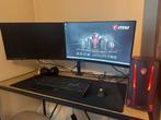 Compacte Gaming PC + 2x MSI 24” schermen + Razer set, Ophalen, Zo goed als nieuw, 8 GB, Gaming