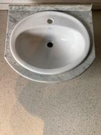 Lavabo, lavabo avec revêtement en marbre de Carrare., Enlèvement, Utilisé