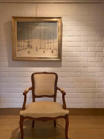 2x authentieke brocante rococco zetels fauteuils velours beschikbaar voor biedingen
