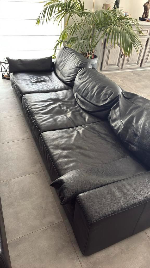 Canapé en cuir pour 4 personnes, Maison & Meubles, Canapés | Coins salons complets, Comme neuf, Enlèvement
