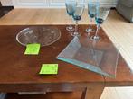 GLAZEN , PLATEAU’S , IJSEMMER VOOR TAFFEL DEKKING, Huis en Inrichting, Keuken | Servies, Ophalen, Glas of Glazen, Gebruikt, Glas