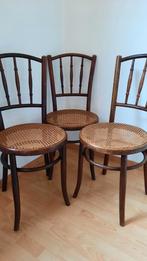 3 antieke Thonet Fischel gebogen houten caféstoelen, Antiek en Kunst, Ophalen
